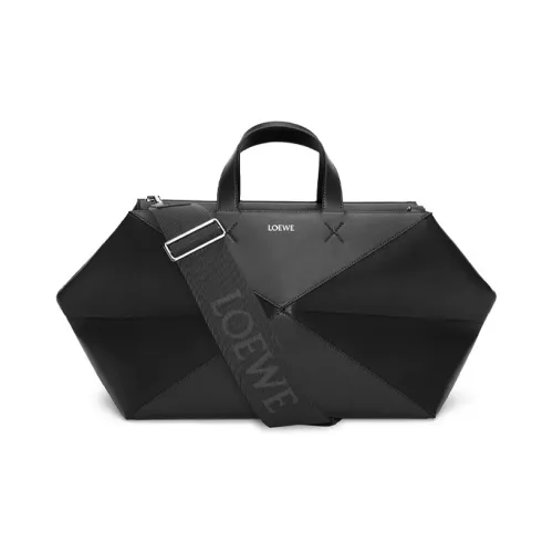 LOEWE Puzzle Shiny Cow Leather Shoulder Bag Crossbody Bag Handbag Regular Men's Black