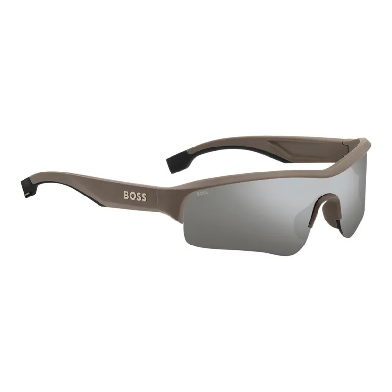 HUGO BOSS Polycarbonate Irregular Shape Sunglasses Men's Gray-1
