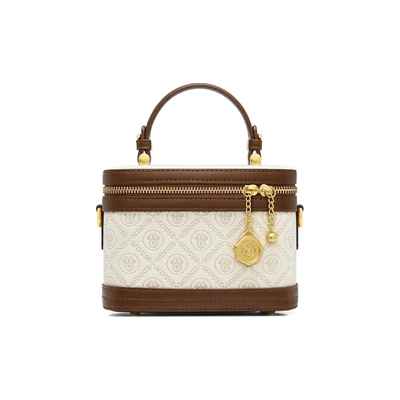 Disney Minnie Series PU Leather Handbag, Shoulder Bag Women's Khaki/Coffee-1