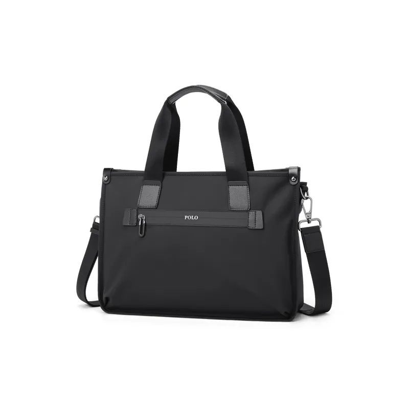 POLO Fabric Crossbody Bag, Men's Laptop Bag, Handbag, Briefcase Tubas Men's Black-0