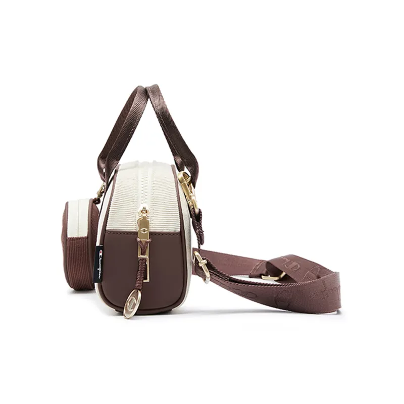 Champion Fabric Shoulder Bag Small Size Unisex Red/Dark Brown-2