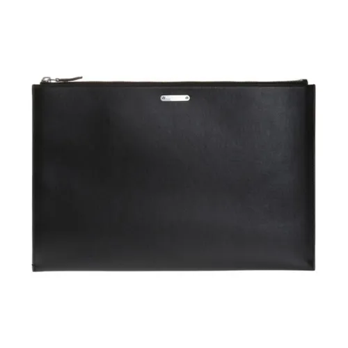 SAINT LAURENT Genuine Leather Clutch Men's Black