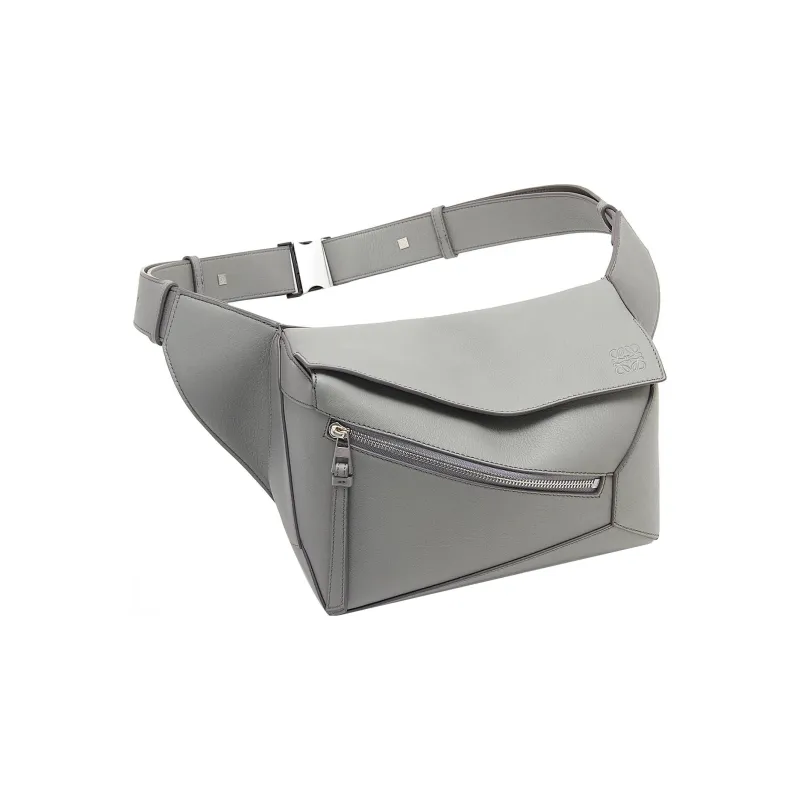 LOEWE Puzzle Cow Leather Fanny Pack Small Size Women's Asphalt Gray-1