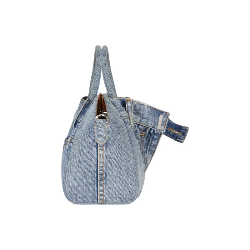Givenchy Antigona Lock Denim Shoulder Bag Crossbody Bag Handbag Mini Women's Medium Blue-1