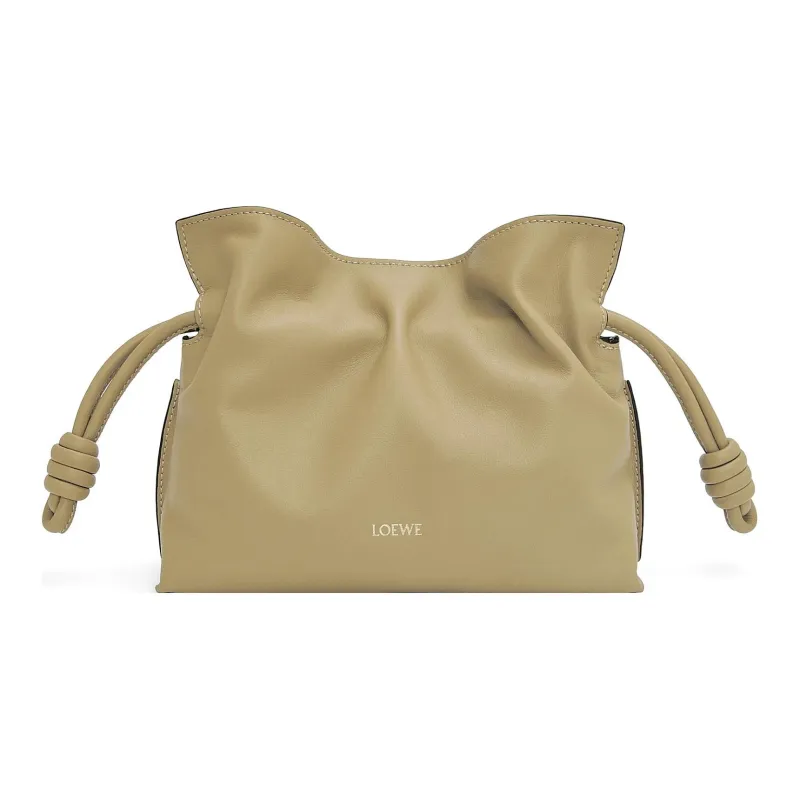 LOEWE Flamenco Nappa Cow Leather One Shoulder Crossbody Clutch Mini Women's Clay Green-0