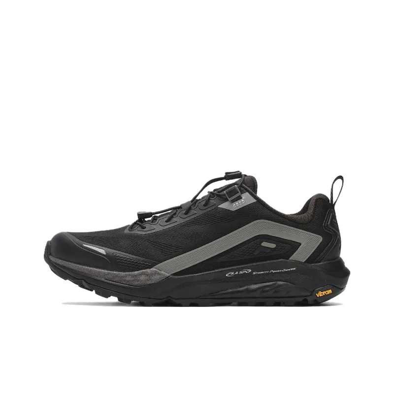 FILA SPD LYNX 2 Cushioning Wear Resistant Low Top Trail Running Running Shoes Men's Black-0