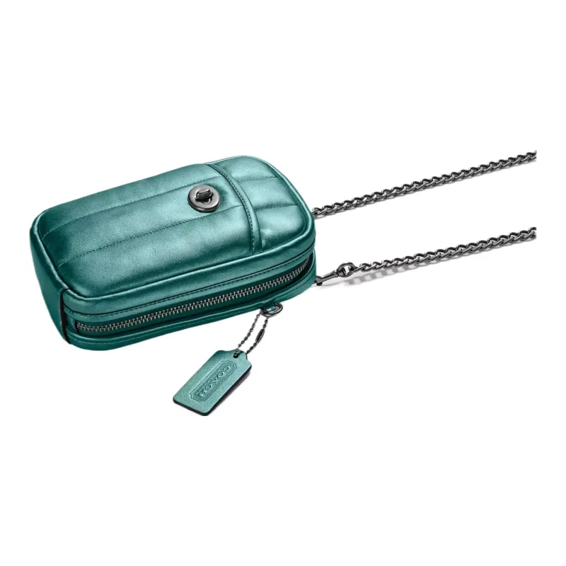COACH Calfskin Camera Bag Shoulder Bag Crossbody Bag Mini Women's Dark Green-3