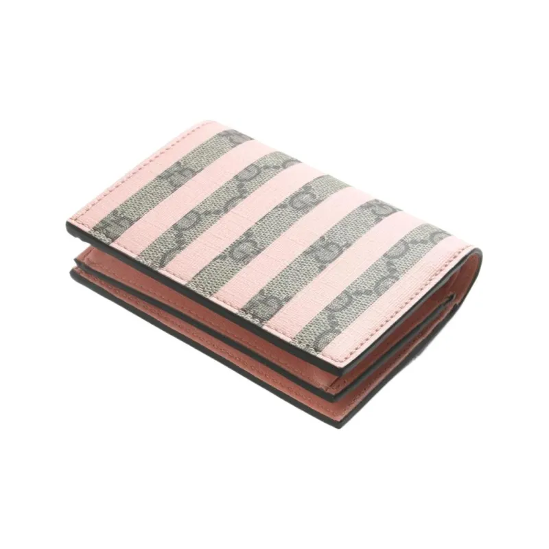 GUCCI Coated Canvas With Calfskin Wallet Mini Women's Pink/Multicolor/Beige/Wooden Brown-1