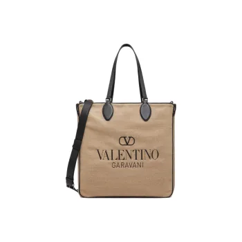 Valentino Sheepskin Tote Bag, Shopping Bag, Shoulder Bag, Crossbody Bag, Handbag Men's Black & Beige