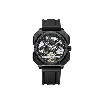 AILANG Automatic Mechanical Movement Rubber Strap Watch Men's Watches Red Watch Dial