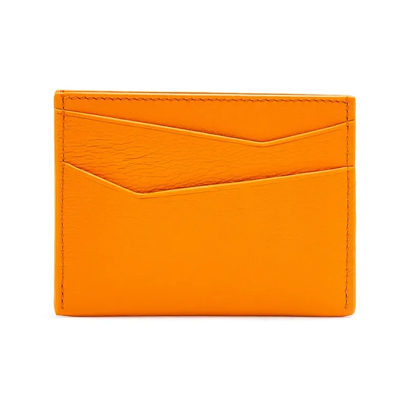 LOEWE Puzzle Cow Leather Card Holder Men's Radiant Honey Orange-1