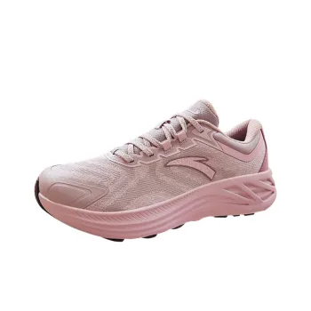 Anta Cushioning Wear Resistant Low Top Running Shoes Women's Pink Gray