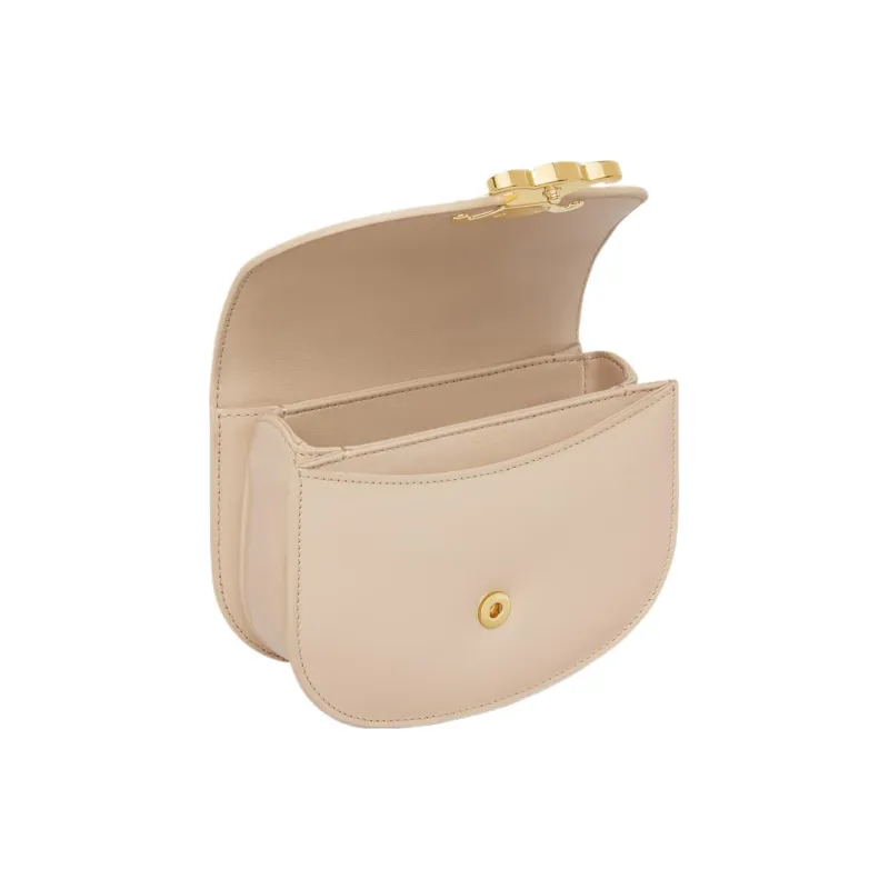 CELINE Triomphe Cow Leather Shoulder Bag Crossbody Bag Handbag Mini Women's Nude-3