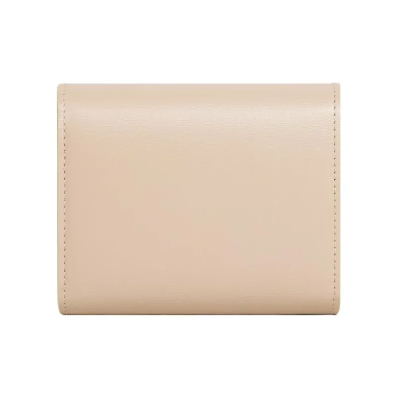 CELINE Triomphe Shiny Calfskin Wallet Small Size Women's Nude-2