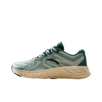 Anta Cushioning Low Top Running Shoes Men's Asphalt Gray Green