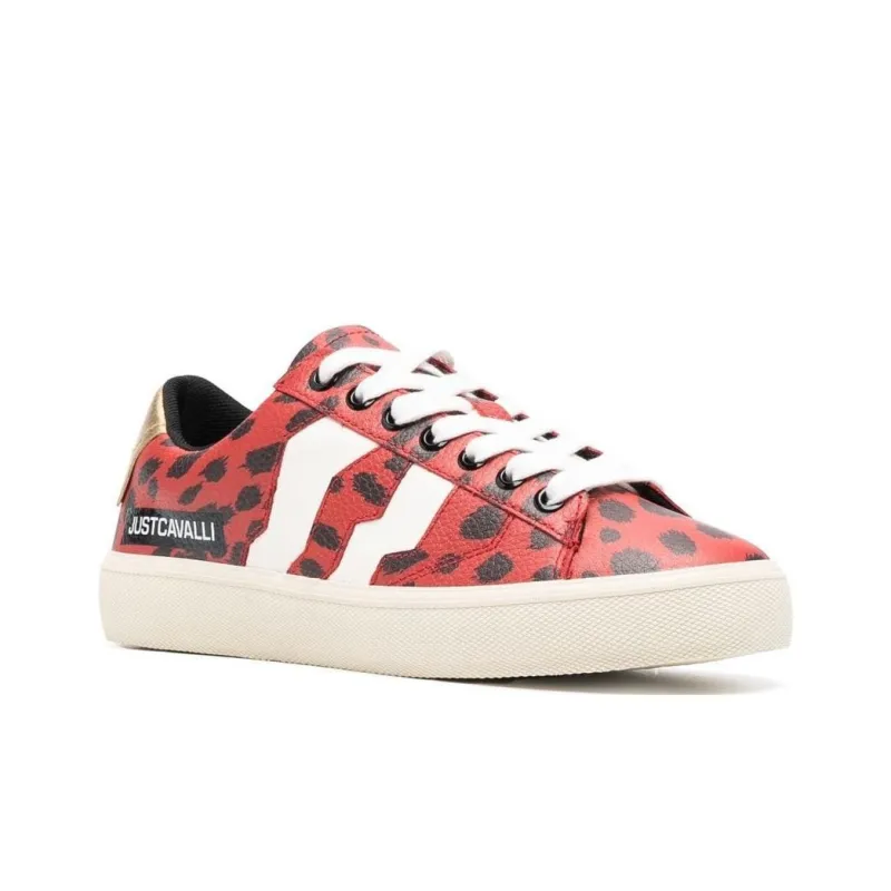 Just Cavalli Low-Top Skateboard Shoes Women's White Black Red-2