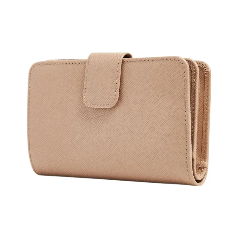 PRADA Leather Wallet Women's Beige-1