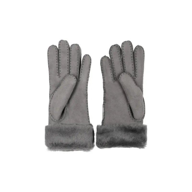 UGG Genuine Leather Knit Gloves Women's Gray-1