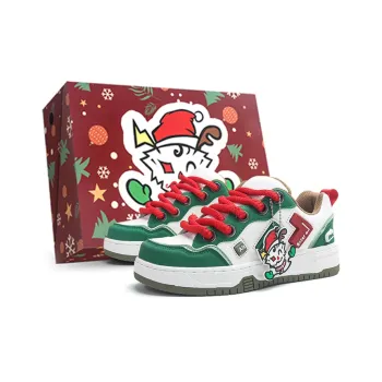 Jifffly Cushioning Height Increasing Wear Resistant Low Top Skateboard Shoes Unisex White Green