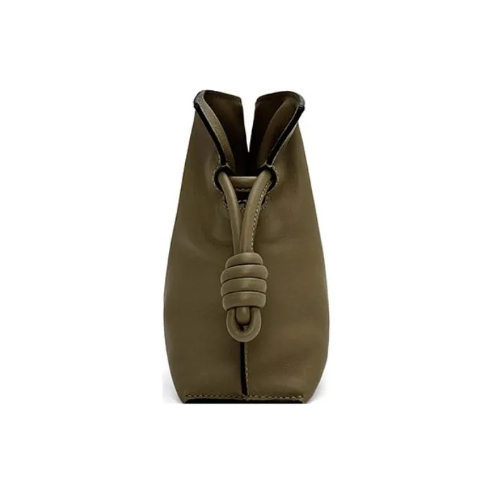 LOEWE Flamenco Nappa Cowhide Shoulder Bag, Crossbody Bag, Handbag Mini Women's Dark Khaki Green-3