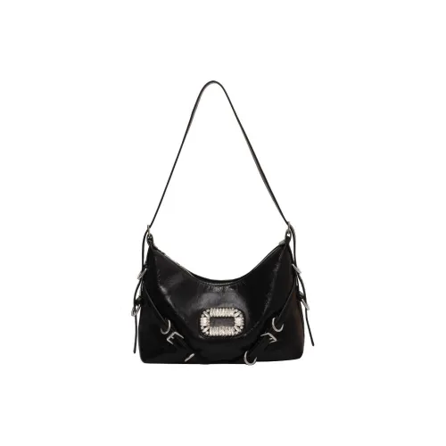 SURELAPTOP PU Biker Bag Shoulder Bag Portable Crossbody Bag Shoulder Bag Women's Black/White/Brown/Silver