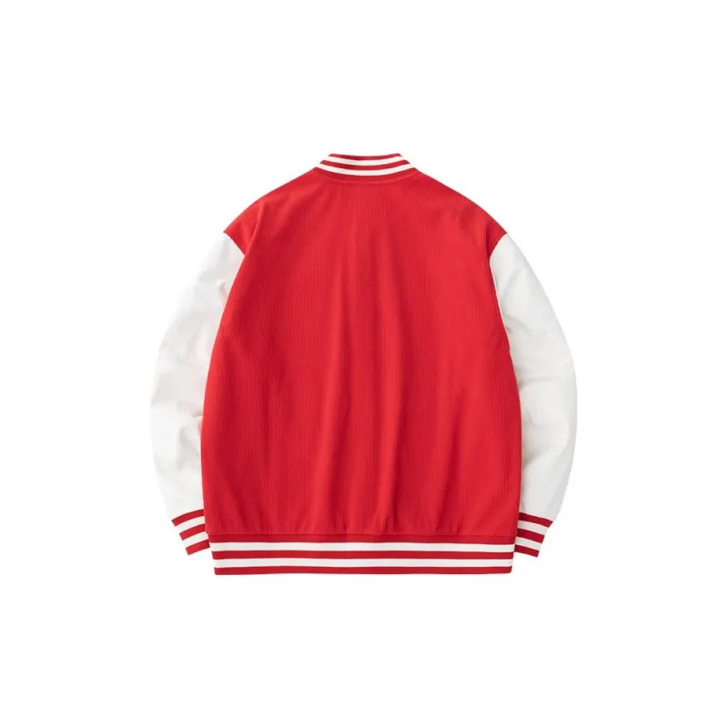 Anta Year Of The Dragon Series Baseball Jacket Unisex Maple Leaf Red/White Duck Down-1