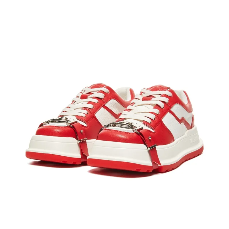 BURGELY Thermal, Lightweight, Breathable, Height Increasing Low Top Skateboard Shoes Women's Red-0