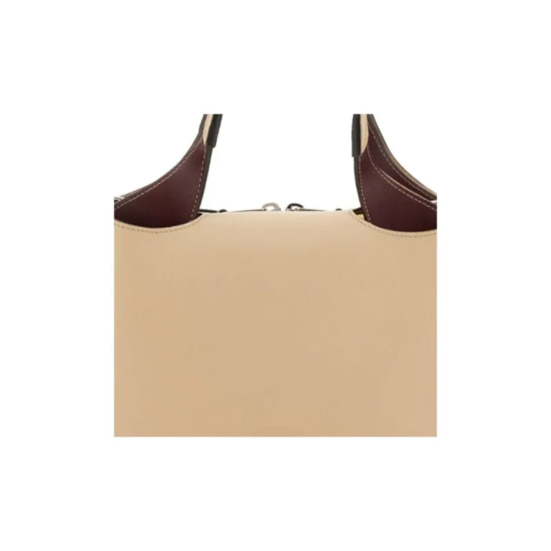 TOD'S Boston Logo Detailed Medium Tote Bag-4