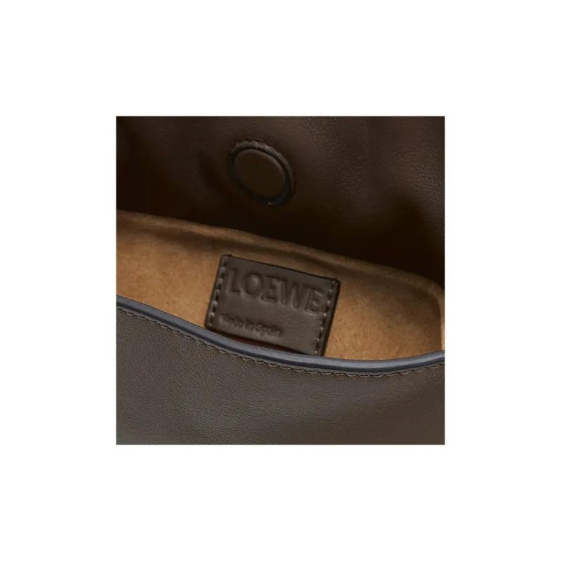 LOEWE Flamenco Nappa Cow Leather Clutch Mini Women's Chocolate-6