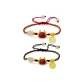 Cute Dragon Fu Character Pendant Bracelet (Red+Black)