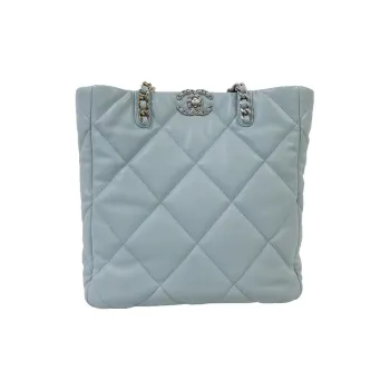 CHANEL Lambskin Tote Bag, Shopping Bag, Shoulder Bag Women's Blue