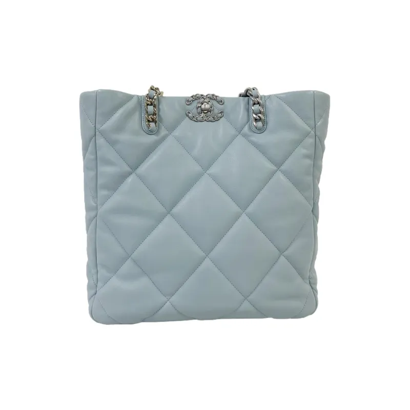 CHANEL Lambskin Tote Bag, Shopping Bag, Shoulder Bag Women's Blue-0