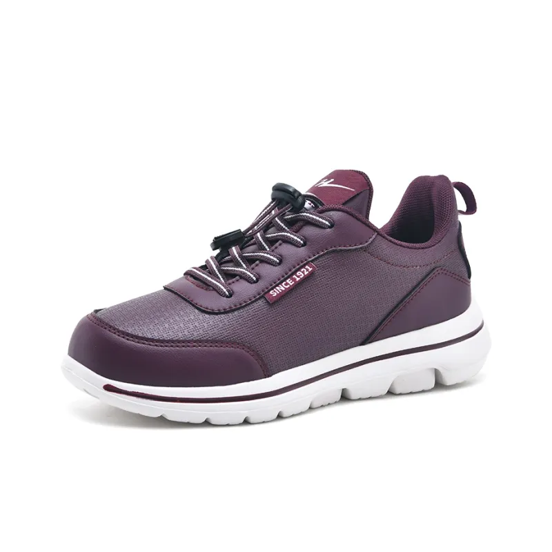 Binary Cushioning Height Increasing Lightweight Slip Resistant Low Top Casual Shoes Women's Burgundy-1