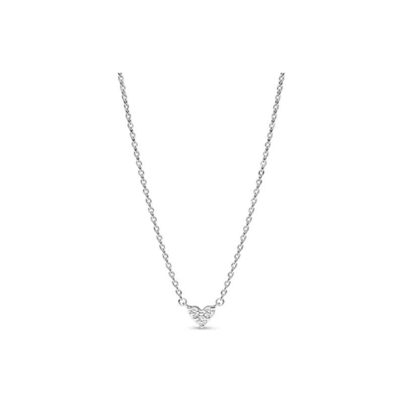 Pandora 925 Sterling Silver Synthetic Cubic Zirconia Necklaces Women's Silver-0