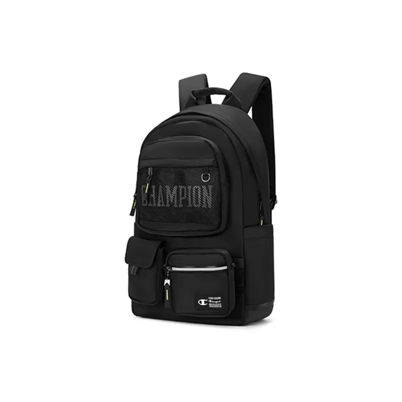 Champion Fabric Backpack Large Size Unisex Black-1