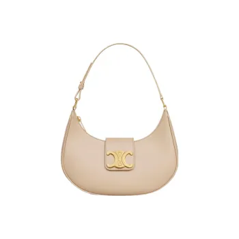 CELINE AVATriomphe Smooth Cow Leather Handbag, Shoulder Bag Women's Nude