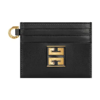 GIVENCHY 4G Calfskin Card Clip Card Holder Women's Black