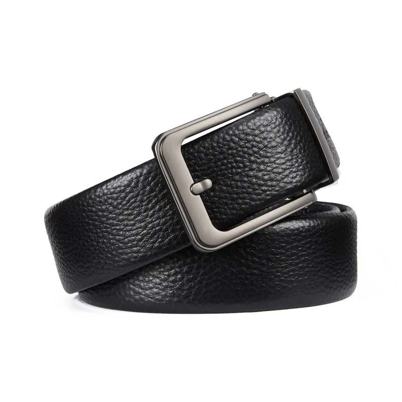 RED DRAGONFLY Fashion Trend Top Grain Cow Leather Men's Pin Buckle Belt Men's Width 3.5CM-2