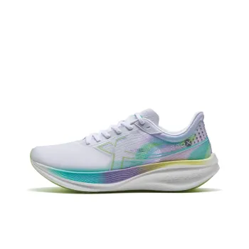 XTEP 260X 1.0 Running Shoes Women's Low Top New White/Bellflower Purple/Celery Green