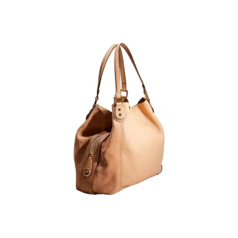 COACH Edie Leather Handbag Women's Light Gold-1