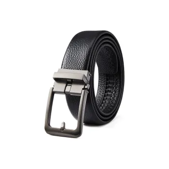 RED DRAGONFLY Fashion Trend Top Grain Cow Leather Men's Pin Buckle Belt Men's Width 3.5CM