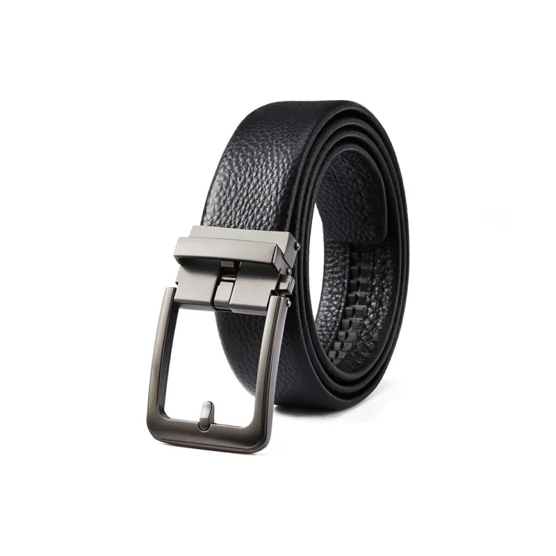 RED DRAGONFLY Fashion Trend Top Grain Cow Leather Men's Pin Buckle Belt Men's Width 3.5CM-0