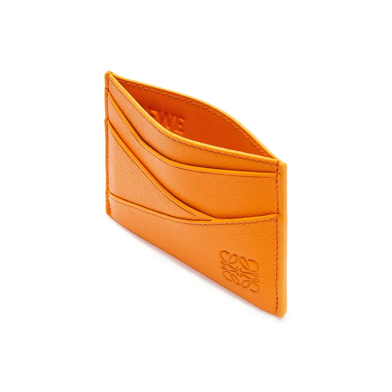 LOEWE Puzzle Cow Leather Card Holder Men's Radiant Honey Orange-2