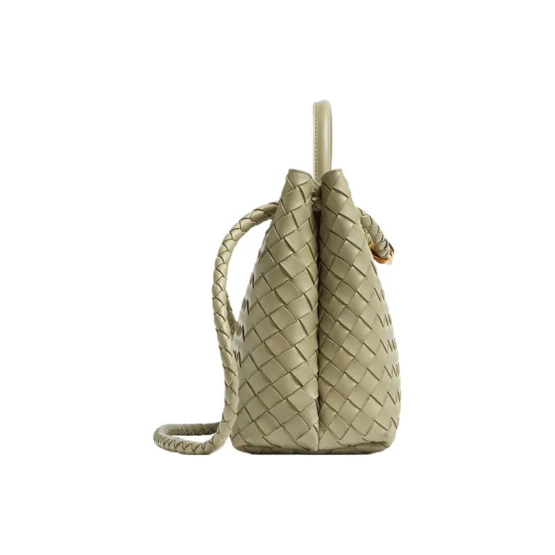 Bottega Veneta Andiamo Series Sheepskin Shoulder Bag Crossbody Bag Handbag Medium Size Women's Limestone Green-1