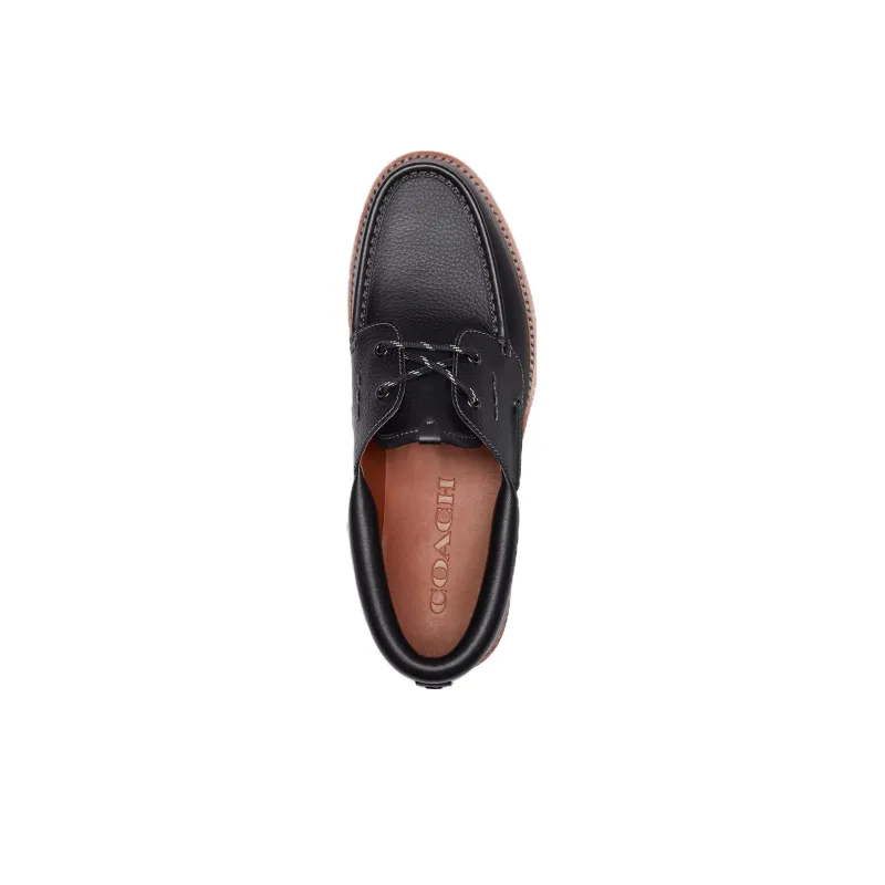 COACH Boat Shoes Men Black-3