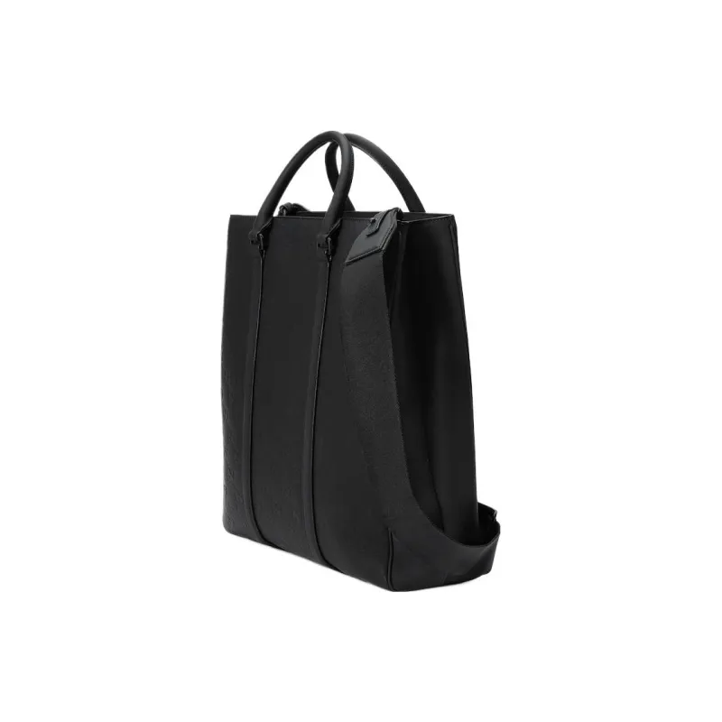 GUCCI Rubber Leather Tote Bag, Shopping Bag, Handbag Men's Black-2