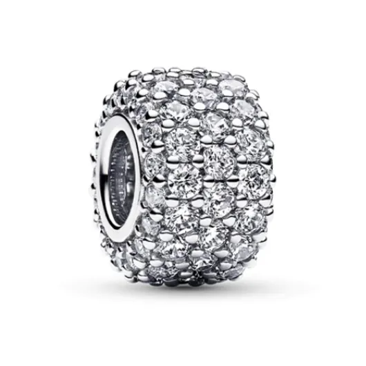 Pandora 925 Sterling Silver Synthetic Cubic Zirconia Glass Pendants Women's Silver-0