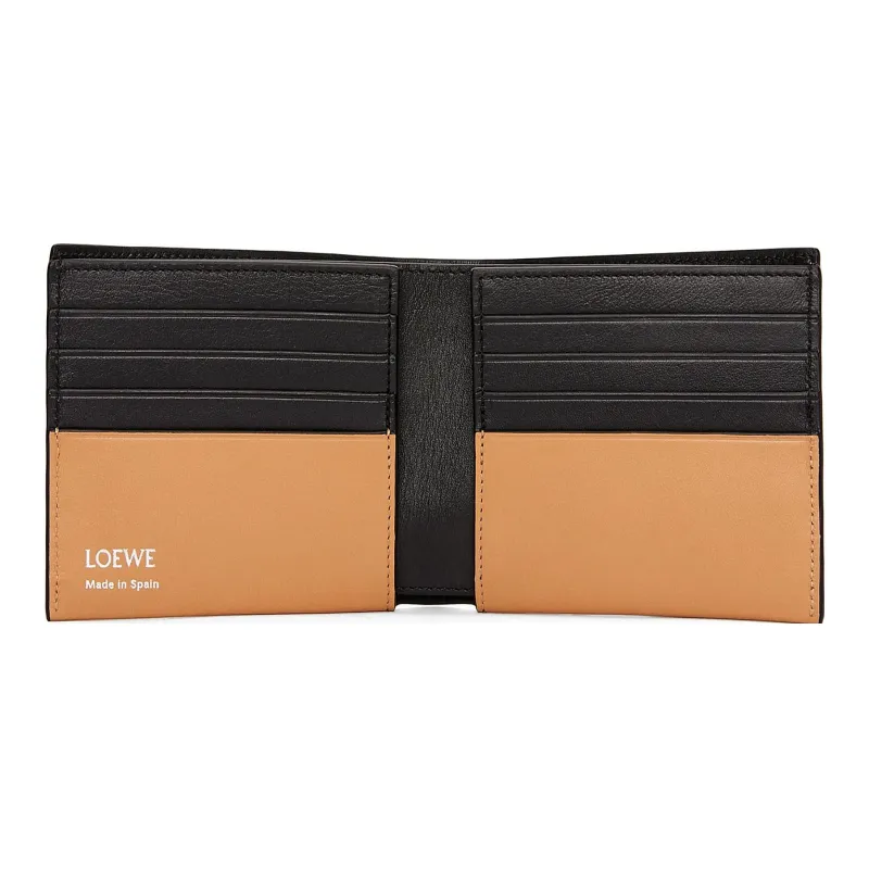 LOEWE Nappa Cow Leather Wallet Men's Warm Sand Yellow & Black-3