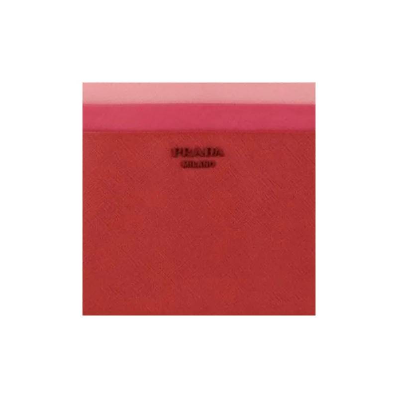 PRADA Leather Clutch Women's Red-3