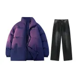 Set (top purple + pants black gray)